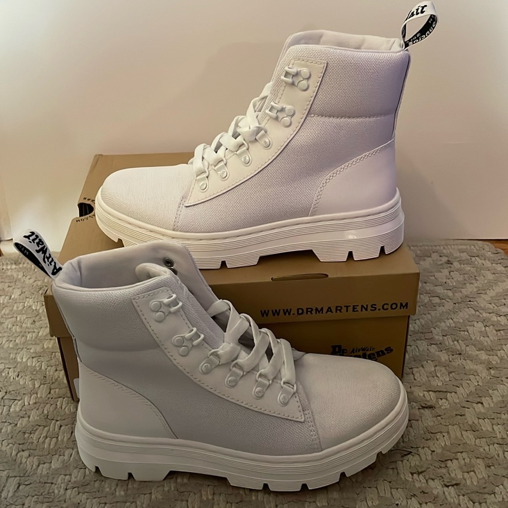 Dr. Martens White Lace Up Boots